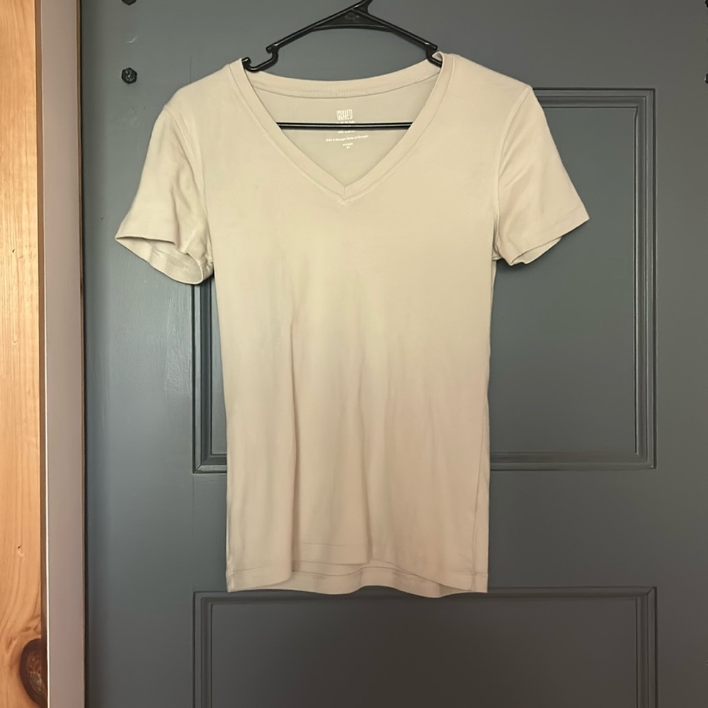Cream, soft, casual t-shirt